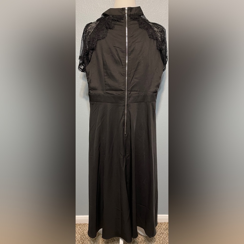Liquorish Black Lace Midi Dress Goth Victorian Romantic Cocktail Size 6 - Picture 3 of 8